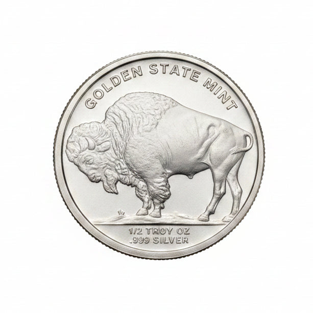 1/2 oz Buffalo Round .999 Fine Silver — Golden State Mint (GSM)