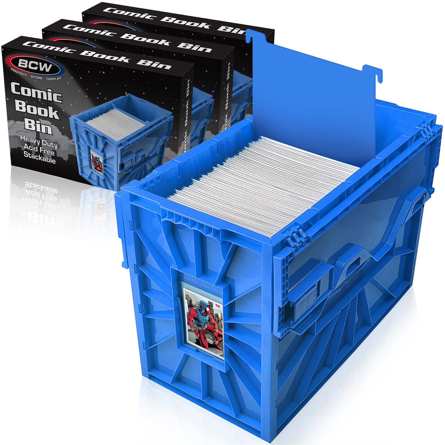Short Comic Book Bin | Hard plastic | Color Select