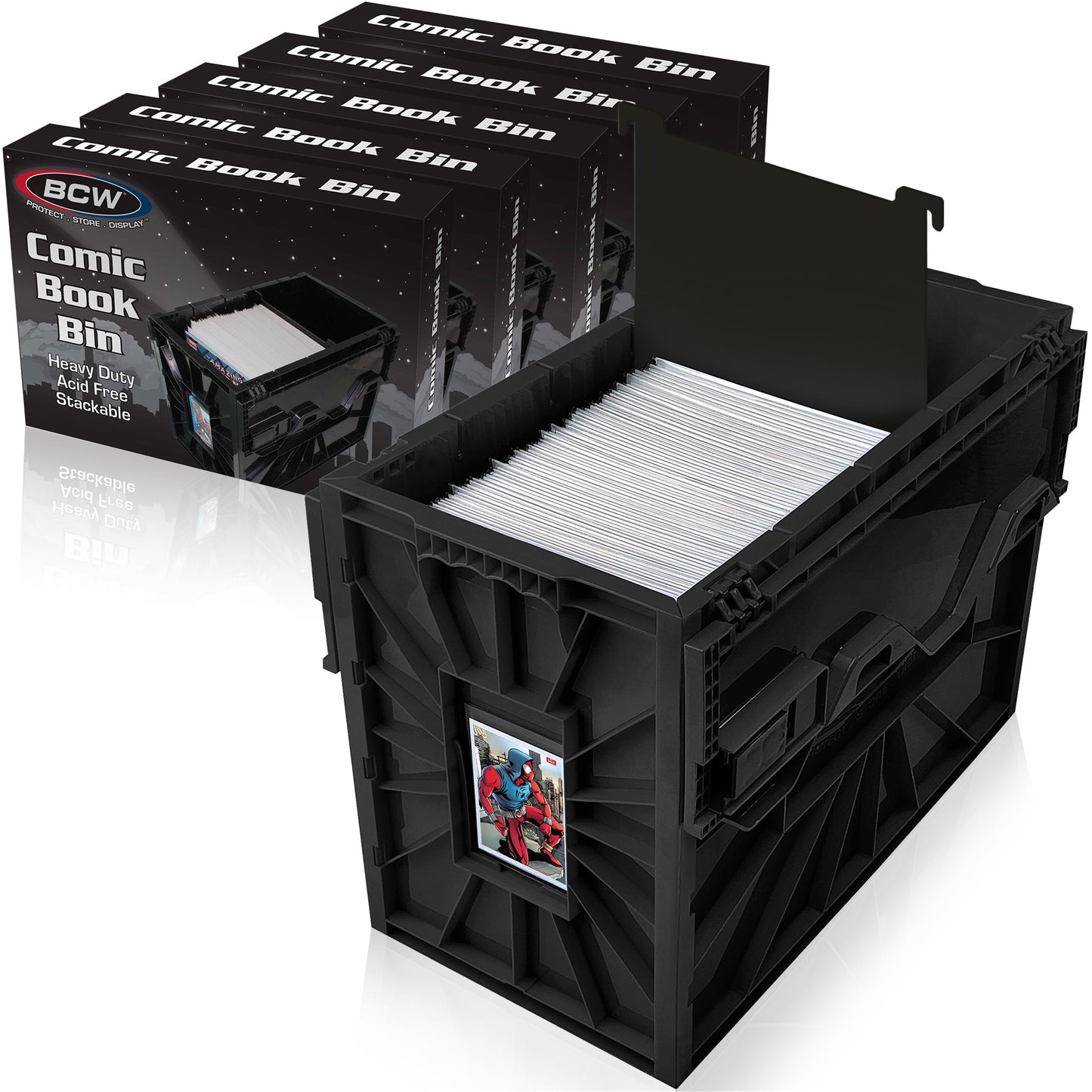 Short Comic Book Bin | Hard plastic | Color Select