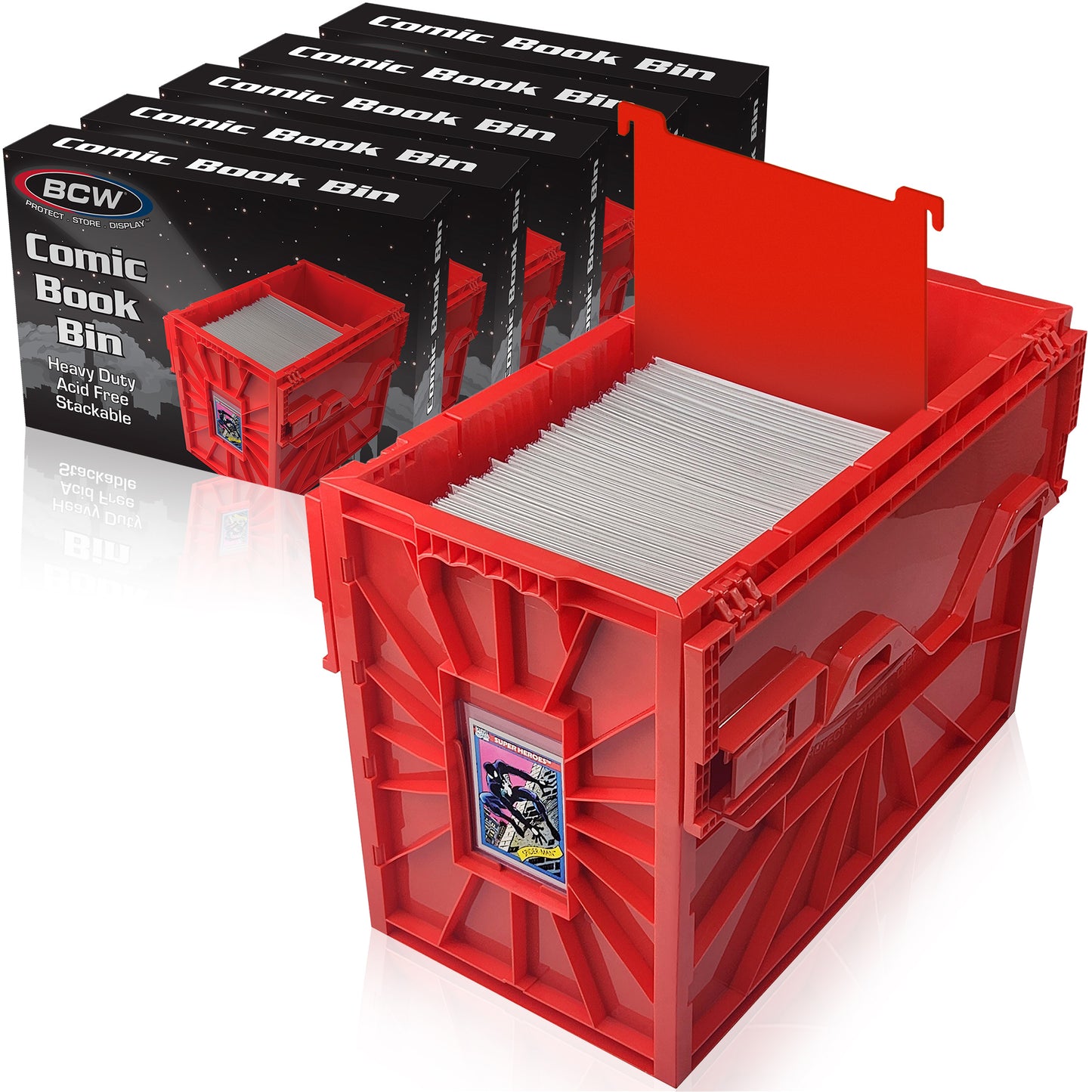 Short Comic Book Bin | Hard plastic | Color Select