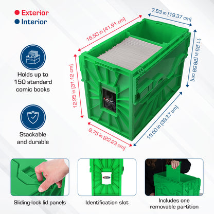 Short Comic Book Bin | Hard plastic | Color Select
