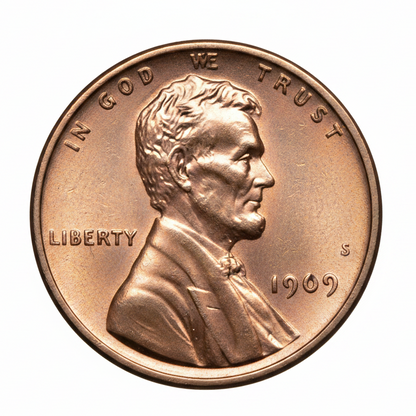 1909-S Lincoln Wheat Cent – Rose Copper Tone