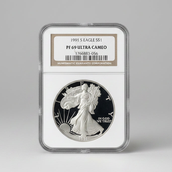 1991-S Silver Eagle S$1 PF 69 Ultra Cameo | NGC Certified