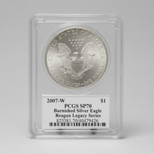 2007-W American Silver Eagle — SP-70 Burnished | PCGS Certified | Reagan Legacy Series