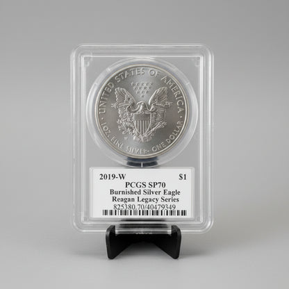 2019-W American Silver Eagle — SP-70 Burnished | PCGS Certified | Reagan Legacy Series