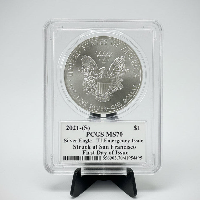 2021-(S) American Silver Eagle T1 Emergency Issue — PCGS MS70 | Thomas Cleveland Label