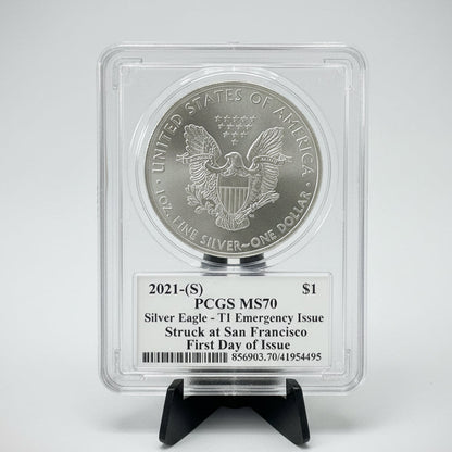 2021-(S) American Silver Eagle T1 Emergency Issue — PCGS MS70 | Thomas Cleveland Label