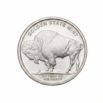 1/2 oz Buffalo Round .999 Fine Silver — Golden State Mint (GSM)