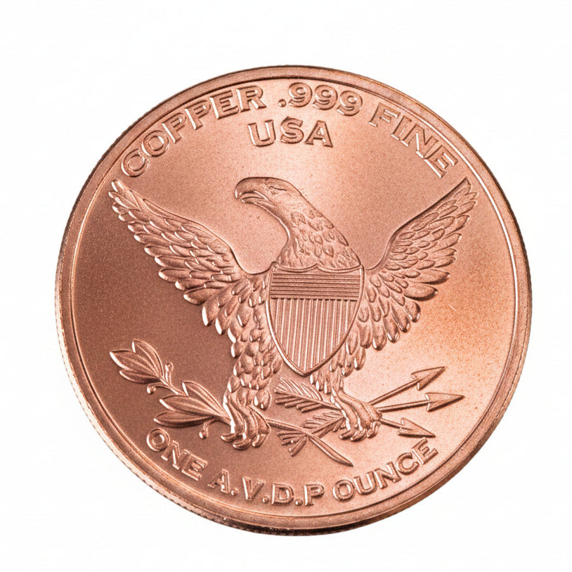 1 oz .999 Fine Copper Round | Barber Half Dollar Design