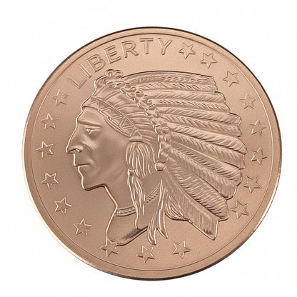 1 oz .999 Fine Copper Round | Incuse Indian Design
