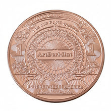 1 oz .999 Fine Copper Round | $1 Black Eagle Note
