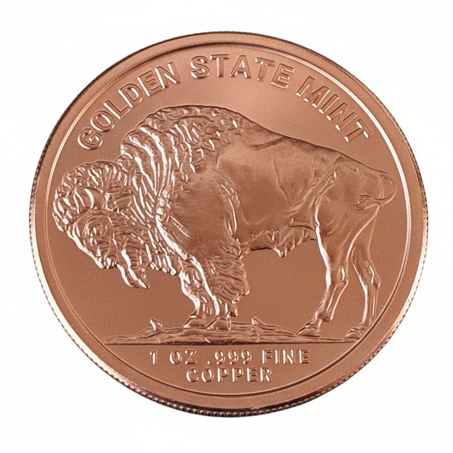 1 oz .999 Fine Copper Round | GSM Buffalo Design