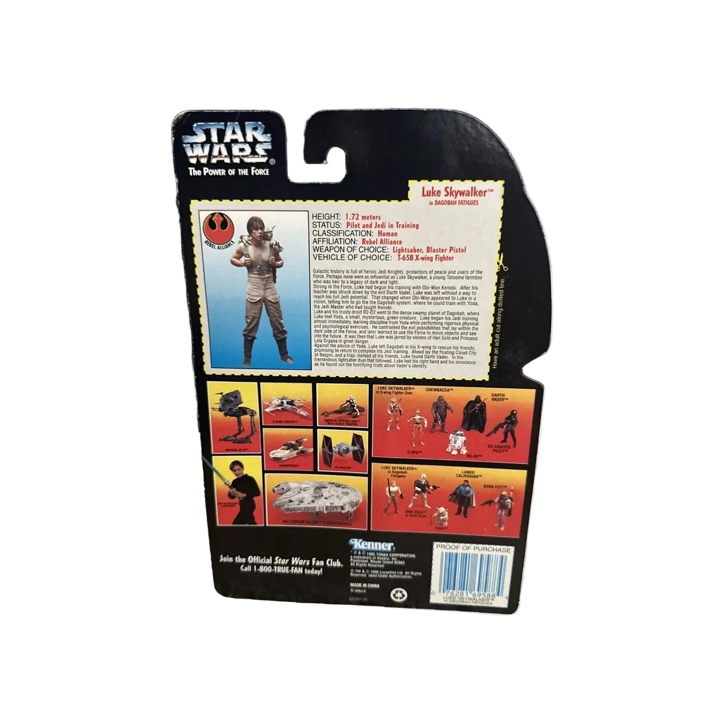 Star Wars Power of the Force (POTF) Kenner 1995 Luke Skywalker in Dagobah Fatigues (Long Lightsaber) Action Figure