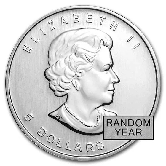 1 oz Canadian Silver Maple Leaf BU (Random Year) | .9999 Fine Silver | Royal Canadian Mint