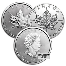 1 oz Canadian Silver Maple Leaf BU (Random Year) | .9999 Fine Silver | Royal Canadian Mint
