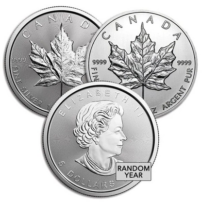 1 oz Canadian Silver Maple Leaf BU (Random Year) | .9999 Fine Silver | Royal Canadian Mint