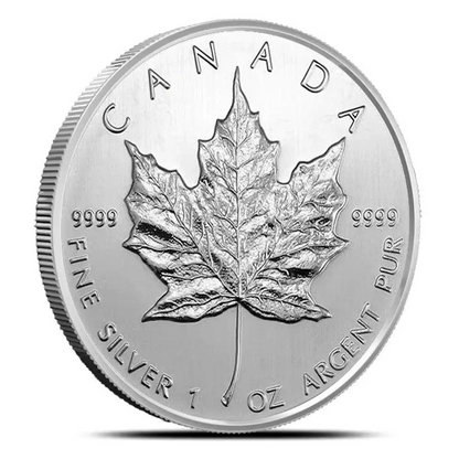 1 oz Canadian Silver Maple Leaf BU (Random Year) | .9999 Fine Silver | Royal Canadian Mint