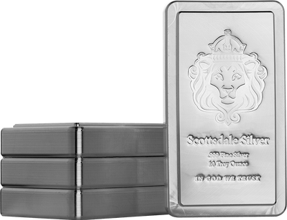 Scottsdale Stacker Lion 10 oz Silver Bar | 0.999 Fine Silver