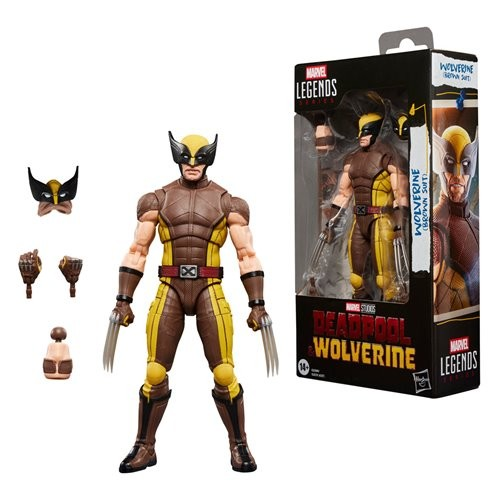 Hasbro Marvel Legends Wolverine (Brown Suit) 6-Inch Action Figure | Deadpool & Wolverine Wave