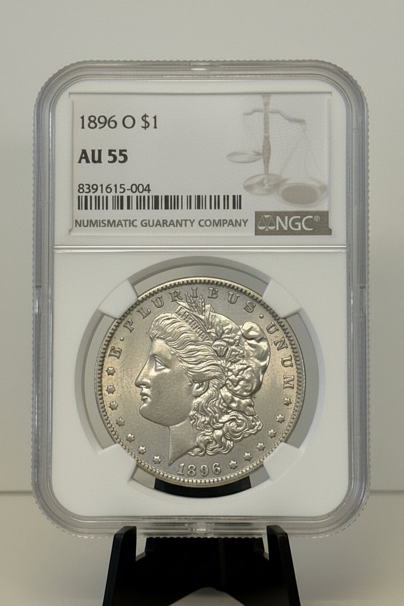 1896-O $1 Morgan Silver Dollar NGC AU 55