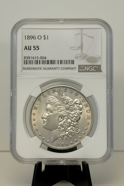 1896-O $1 Morgan Silver Dollar NGC AU 55