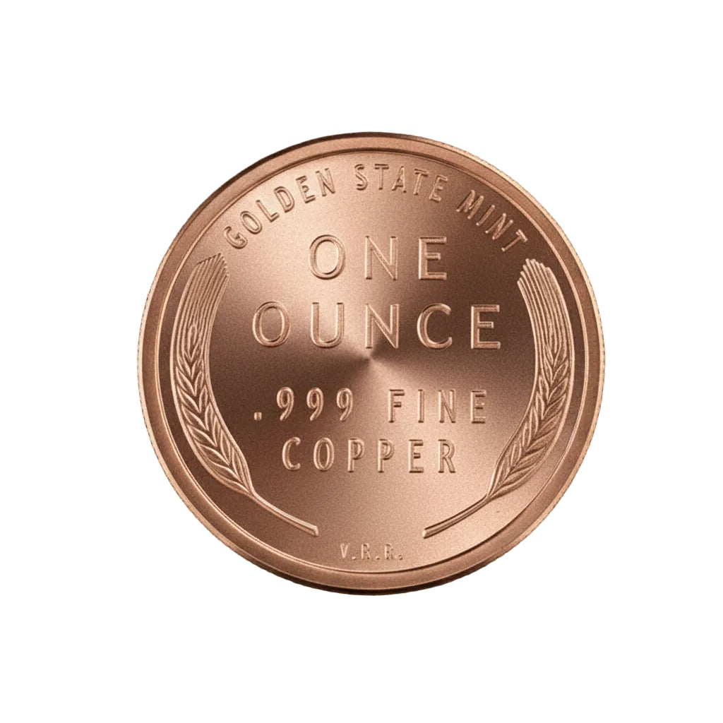 1 oz .999 Fine Copper Round | Lincoln Wheat Cent Design